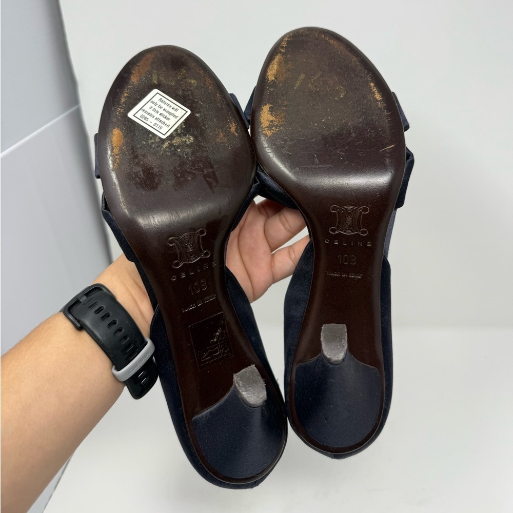 Celine Satin Open Toe Heels Size 10B - Picture 9 of 10